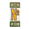 Lettere e numeri in ceramica - Design "GREEN-2" -
