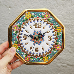 Octagonal Clock - 17cm. -