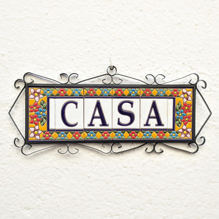 Ceramic tile letters and numbers - "SEVILLA" design -