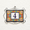 Ceramic tile letters and numbers - "SEVILLA" design -
