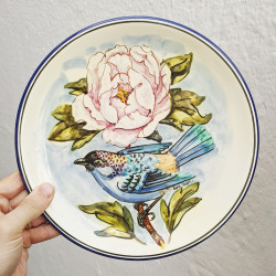 Plat en céramique "Oiseaux"...
