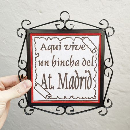 Piastrella "ATLETICO M." con cornice - 15 cm. (6 pollici) -