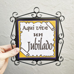 Azulejo "JUBILADO" c/marco...