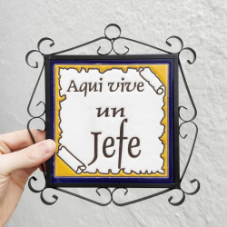 Azulejo "JEFE" c/marco -...