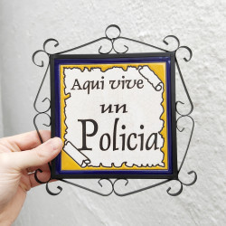 Tile "POLICIA" Avec cadre -...