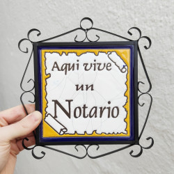 Azulejo "NOTARIO" c/marco -...