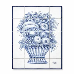 Murale in piastrelle "FRUTTA AZZURRA"