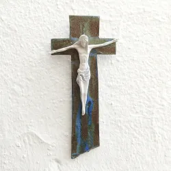 Ceramic crucifix - 32 cm. -