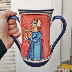 Vaso "dos asas" de cerámica...